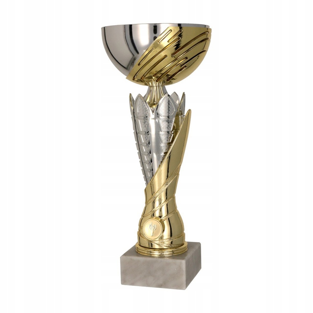 Puchar metalowy złoty nagroda 23,5cm + tabliczka