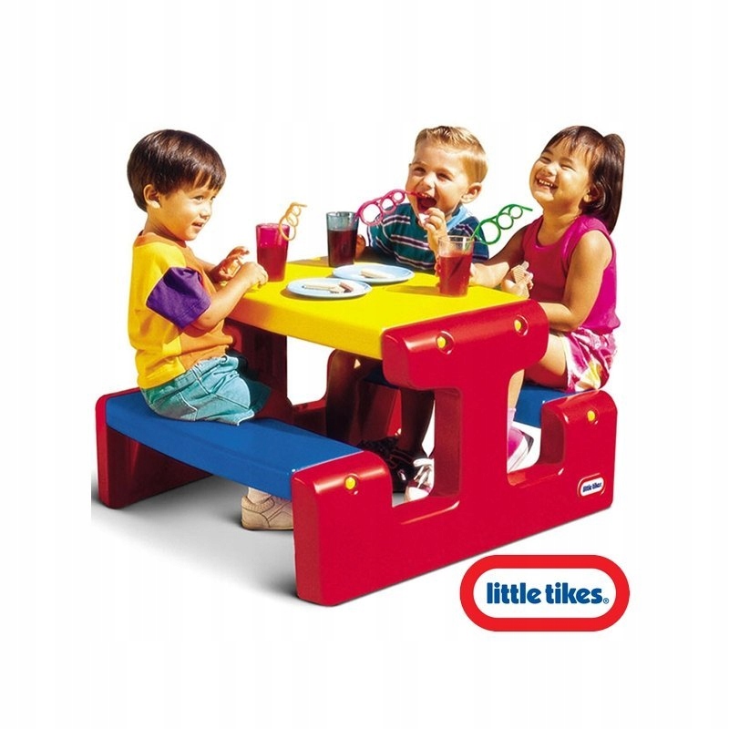 Little tikes Stół - Stolik piknikowy czerwono żółt