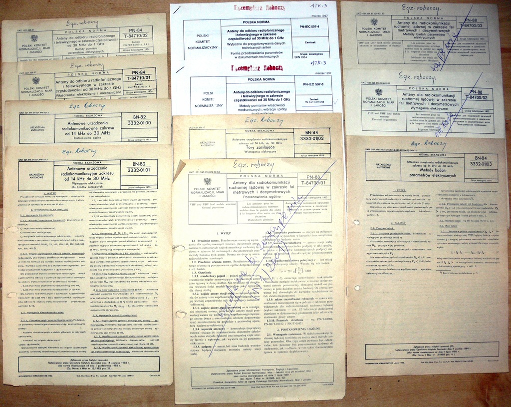 POLSKA NORMA ANTENY OD 14 kHz do 30 MHz 11szt