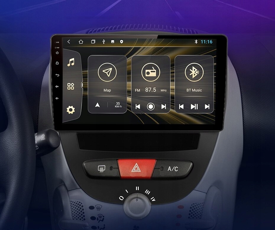 Autoradio 4G 64G GPS DSP Autoradio Android 13 10.1 Pouces Pour Toyota Aygo/Peugeot 107/Citroën C1 (2004-2014) - 8 Cœurs, 4G+64G, CarPlay/Android Auto Sans Fil, GPS, Bluetooth 5.0 Car Audio