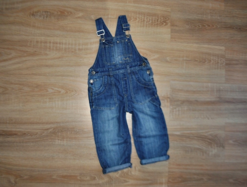NEXT śliczne spodnie OGRODNICZKI jeans 98