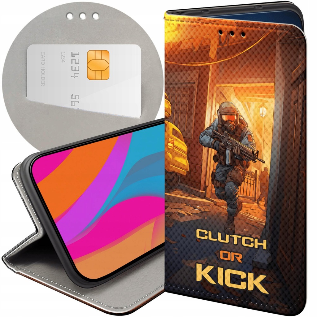 ETUI Z KLAPKĄ DO HUAWEI Y5 2019 WZORY CS GO COUNTER-STRIKE FUTERAŁ CASE