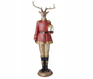 Świąteczna figurka RENIFER czerwony| 41cm
