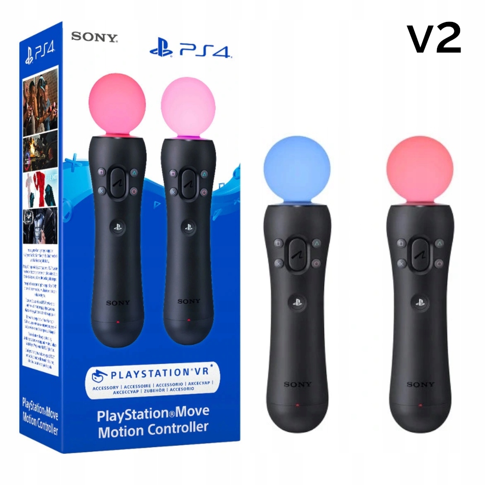 2x KONTROLER RUCHU PLAYSTATION MOVE V2 PS4 PAD VR