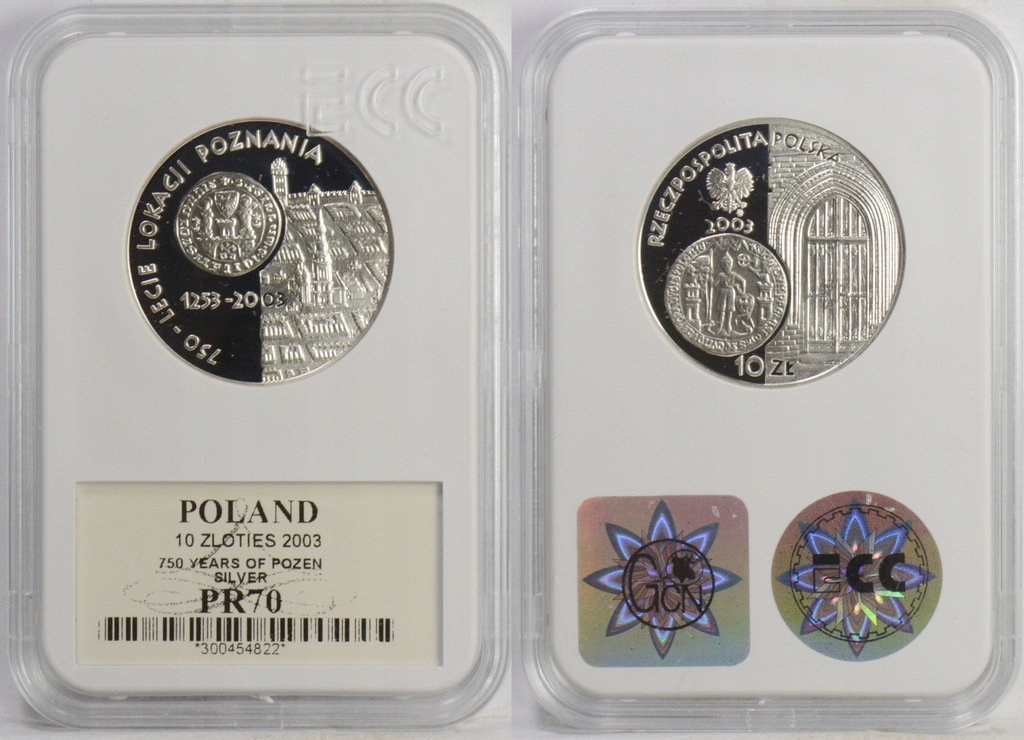 CG. 10 ZŁOTYCH 2003 750 - LECIE LOKACJI POZNANIA PR70 22.02