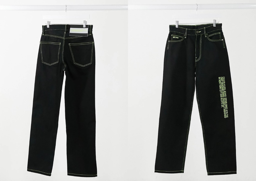 CALVIN KLEIN SPODNIE JEANSOWE Z NADRUKIEM W29L30