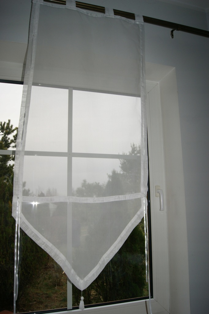 Firanka/panel okienny biała 60x150 z chwościkiem