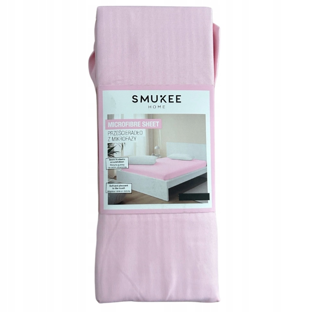 Prześcieradło z mikrofazy z gumką Smukee 200x200 pudrowy róż