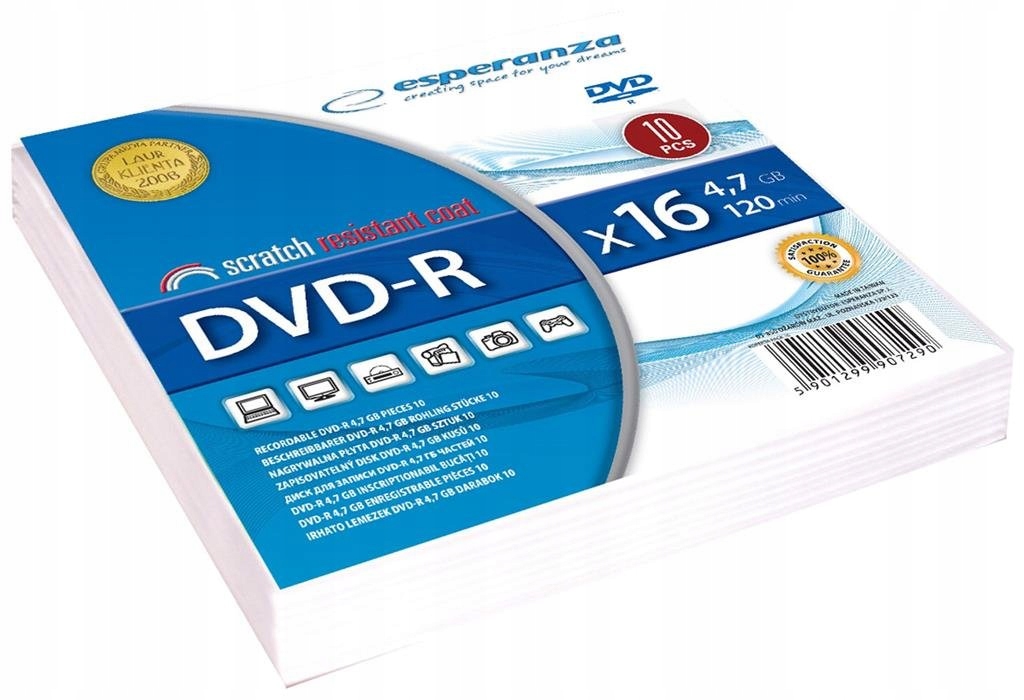 Płyta DVD Esperanza DVD-R 4,7 GB (koperta 10szt.)