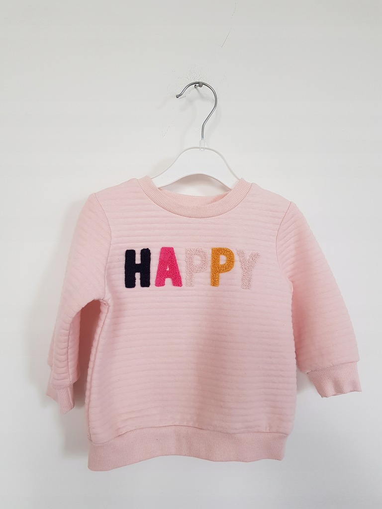 Primark sweterek bluza bez kaptura happy 80 cm