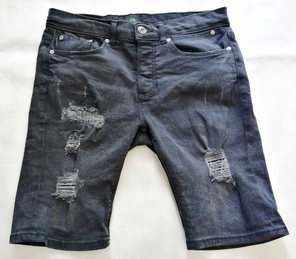 RIVER ISLAND - Męskie Spodenki Jeansowe 30/S/M