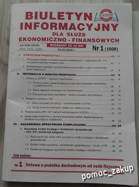 Biuletyn Informacyjny dla Służb Ekonomiczno 1/2019