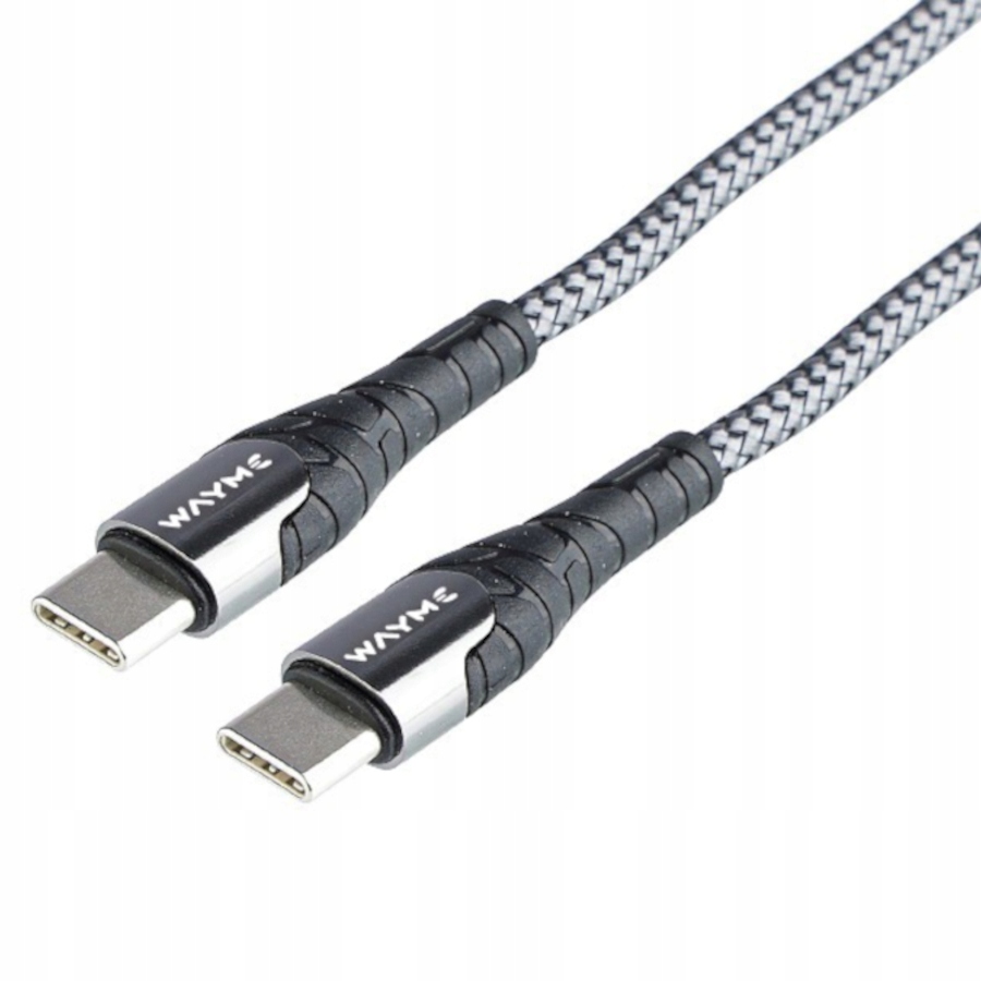 Kabel USB-C > USB-C, 200cm, oplot z mikrofibry + Alkotest jednorazowy