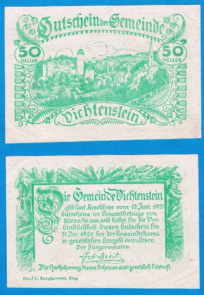 Austria Vichtenstein 50 heller