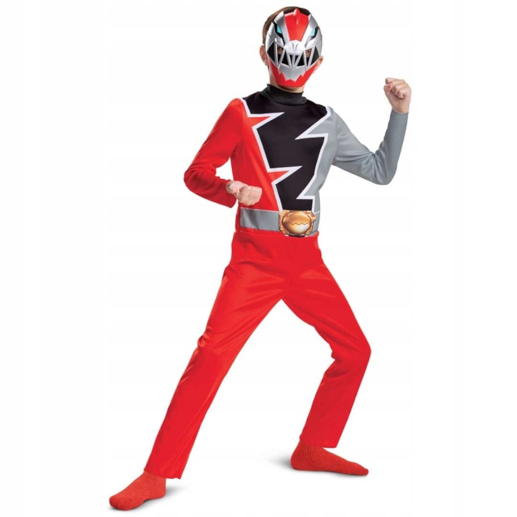Strój POWER RANGERS Dino Fury CZERWONY kostium 124