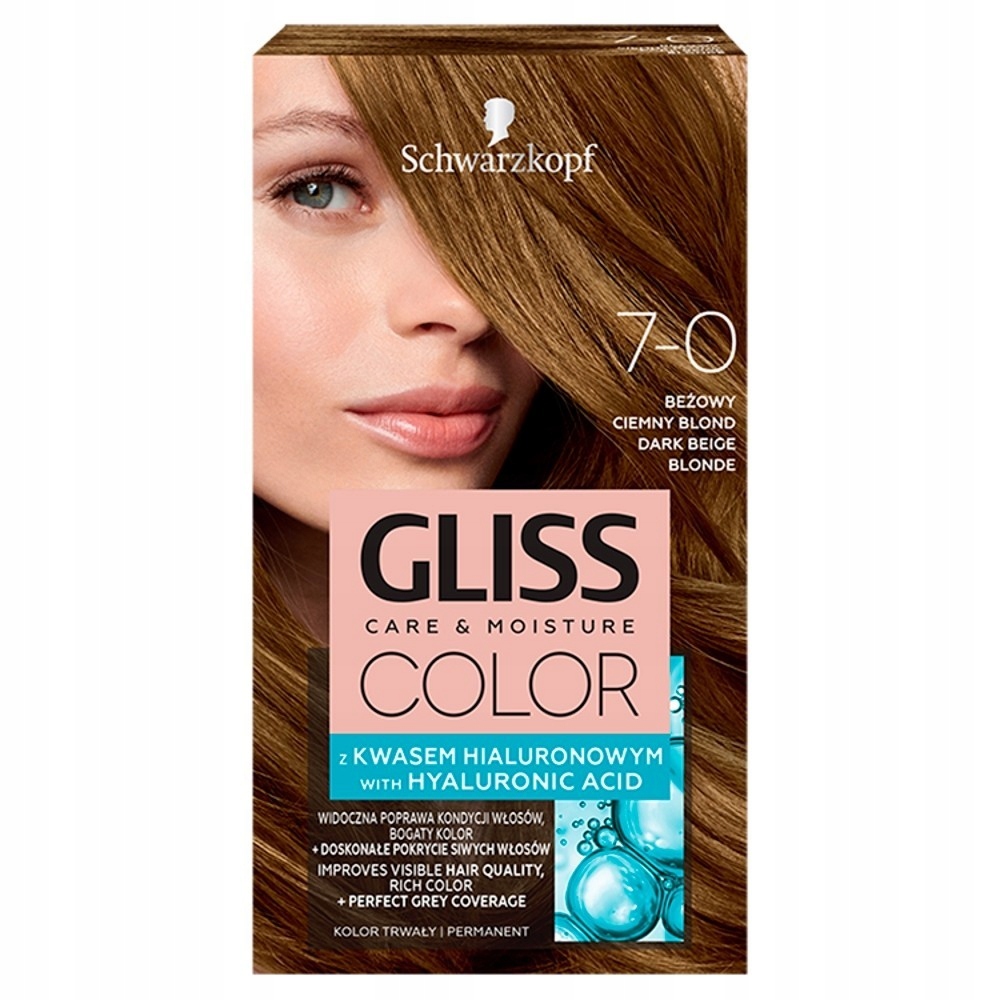 Schwarzkopf Gliss Color 7-0 Beżowy Ciemny Blond