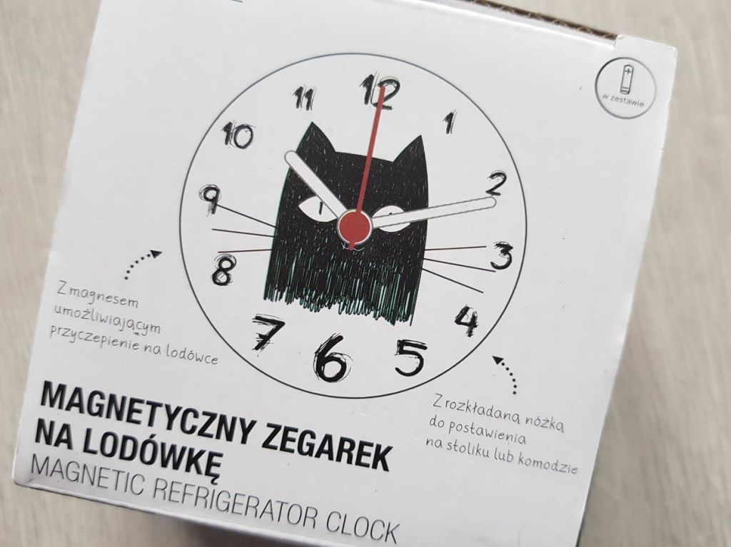 Magnetyczny zegarek na lodówkę KOTY nowy unikat