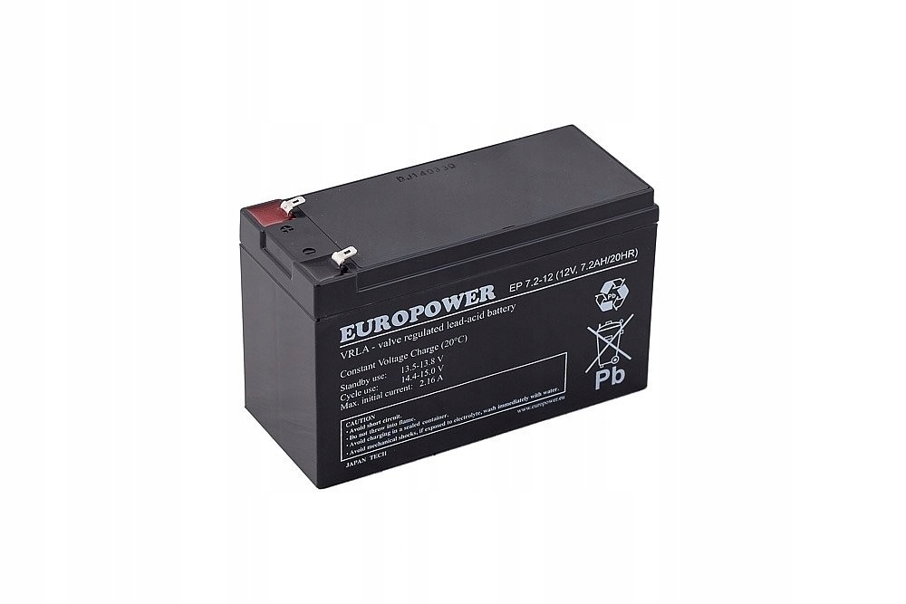 EUROPOWER AKUMULATOR EP 12V 7,2Ah ep 12- 7,2