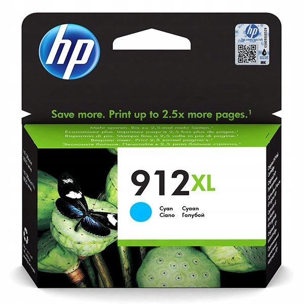 HP oryginalny ink / tusz 3YL81AE#301, HP 912XL, high capacity, cyan, blistr