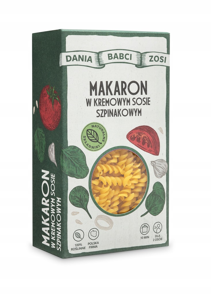 Dania Babci Zosi Makaron w sosie szpinakowym 150 g