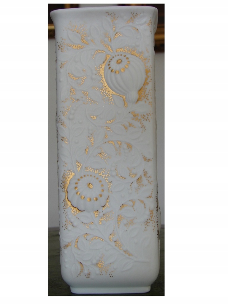 Wazon relief kwiatowy złoto porcelana AL-KA Kaiser