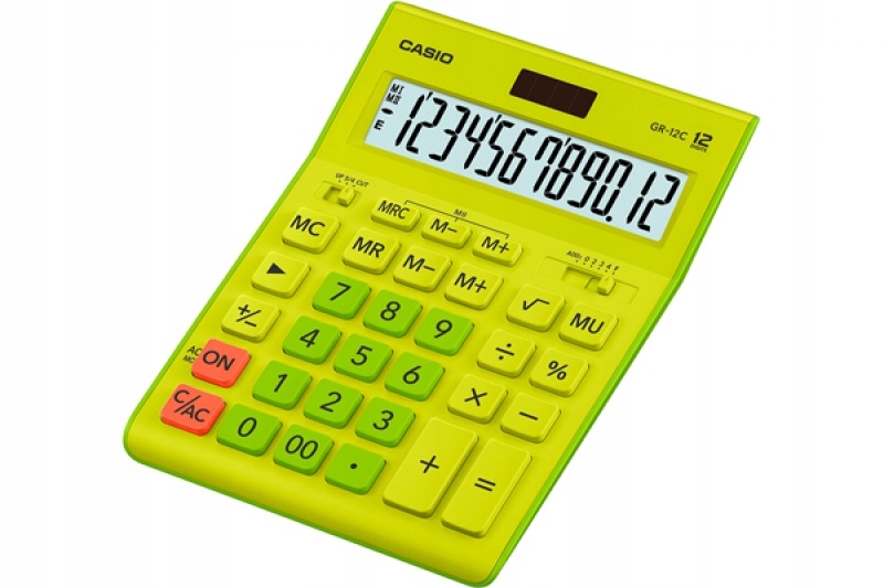 Kalkulator Casio GR-12C-GN limonkowy