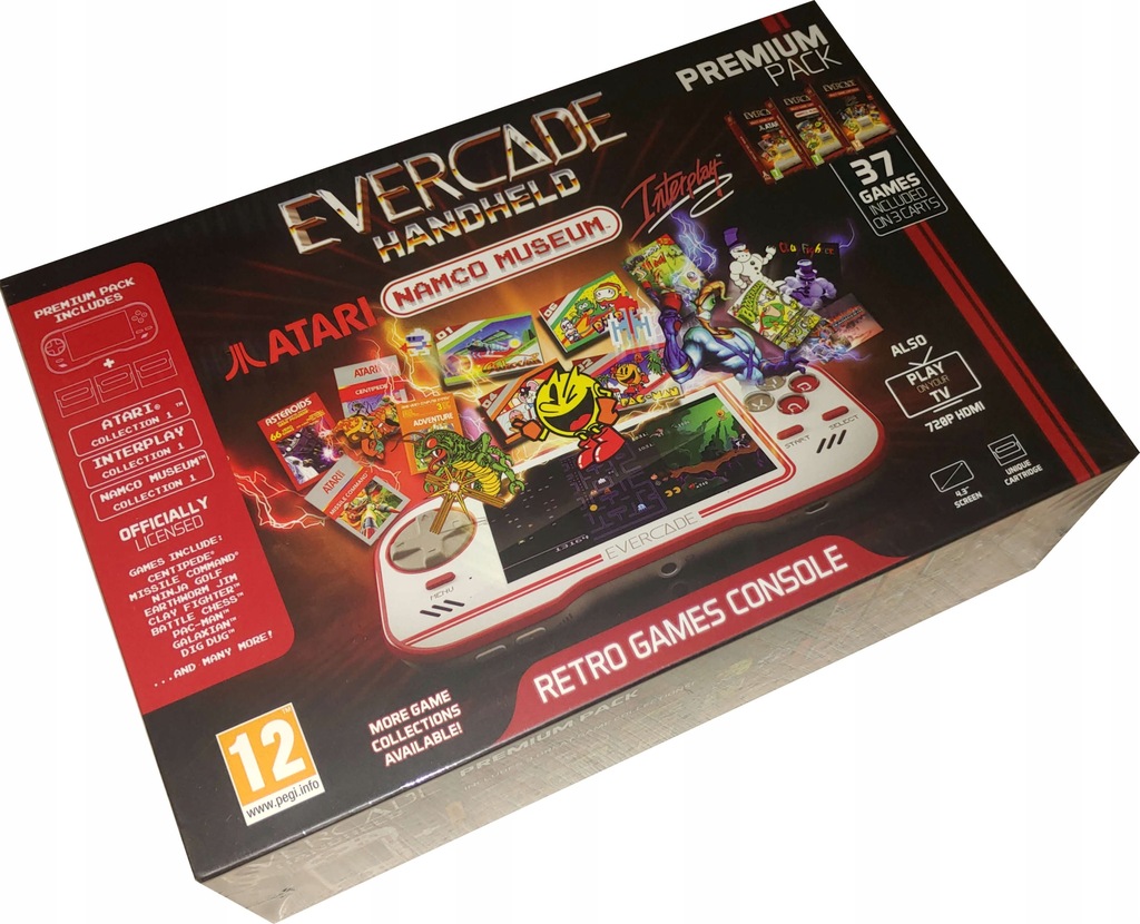 KONSOLA EVERCADE PREMIUM PACK NAMCO 1 / INTERPLAY 1/ ATARI 1/ 37 GIER /NOWA