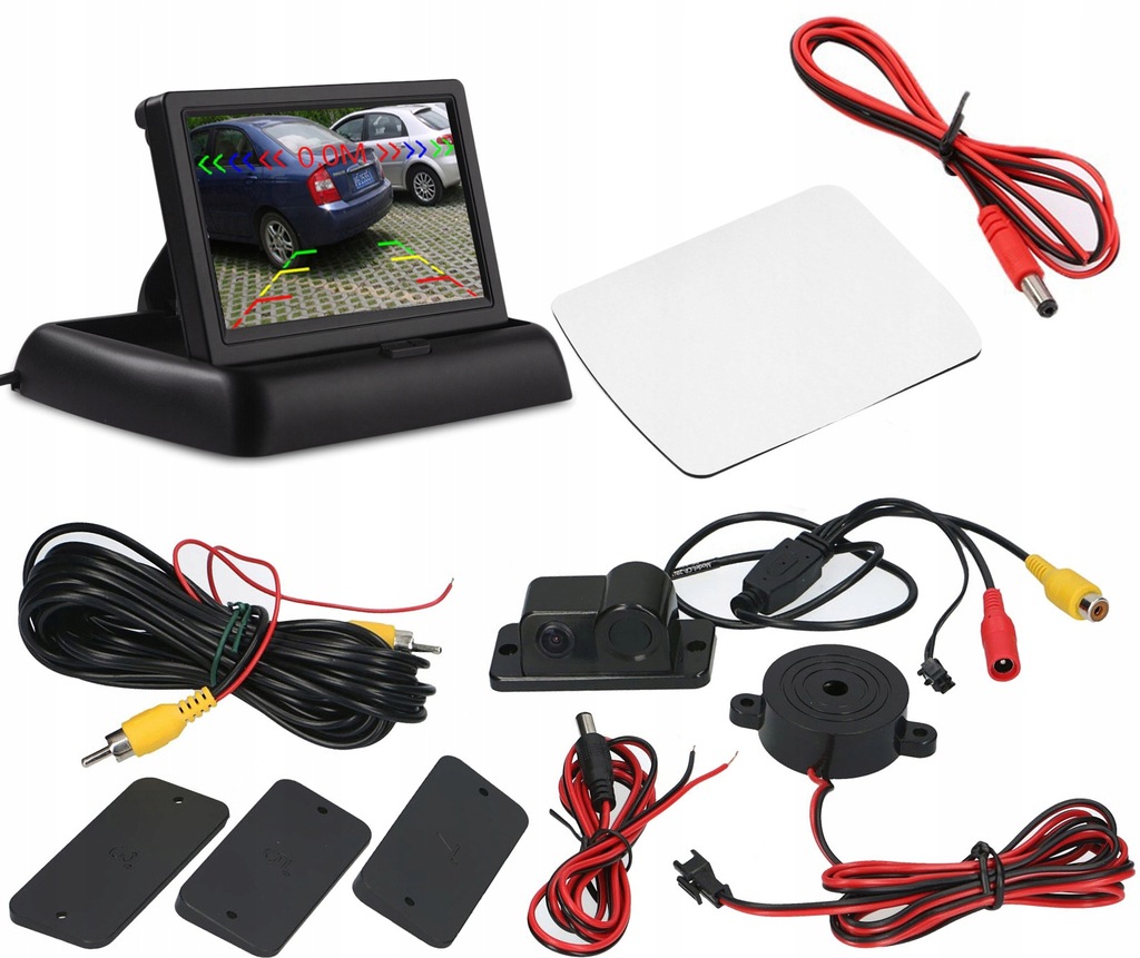 MONITOR 4,3 KAMERA COFANIA Z CZUJNIK PARKOWANIA AV - 8125664521