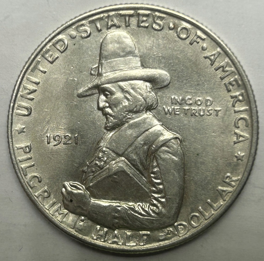 USA Half Dollar 1921 Pilgrim Tercentenary Bradford RZADKA *91