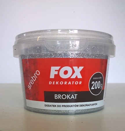 Fox Brokat Srebrny do farb tynków fug 200g