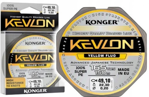 PLECIONKA KONGER KEVLON YELLOW 0.18MM 17.3KG 150M