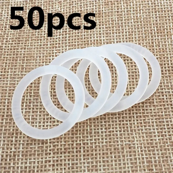 Chenkai 50pcs Clear Silicone O Rings DIY Baby Dummy MAM Napkin Pacifier