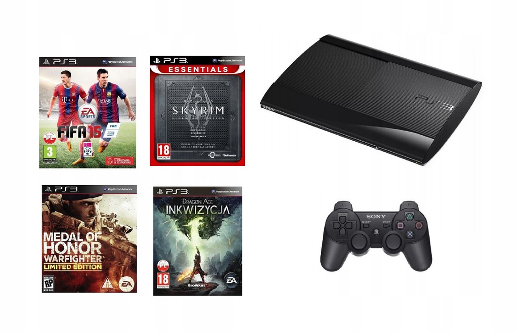 PS3 PlayStation 3 Super Slim Pad 4 gry OKAZJA