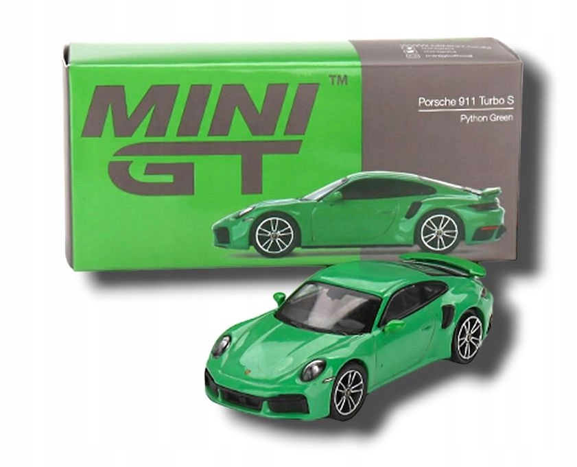 Mini GT Porsche 911 Turbo S Python Green