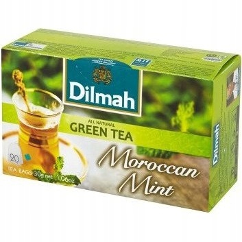 Herbata DILMAH (20 torebek) zielona z liśćmi mięty
