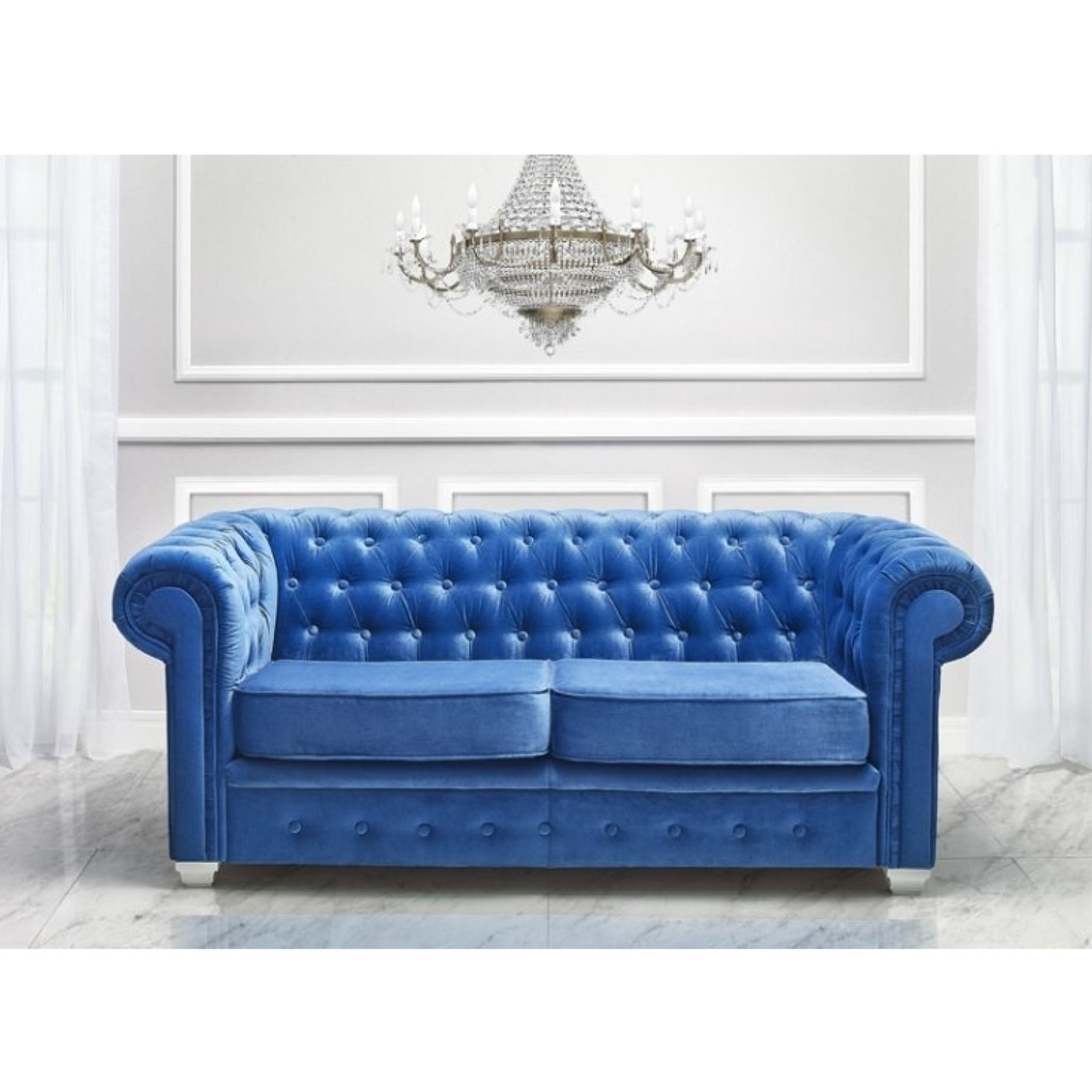 CHESTERFIELD sofa glamour 2os stylowa pikowana 4D
