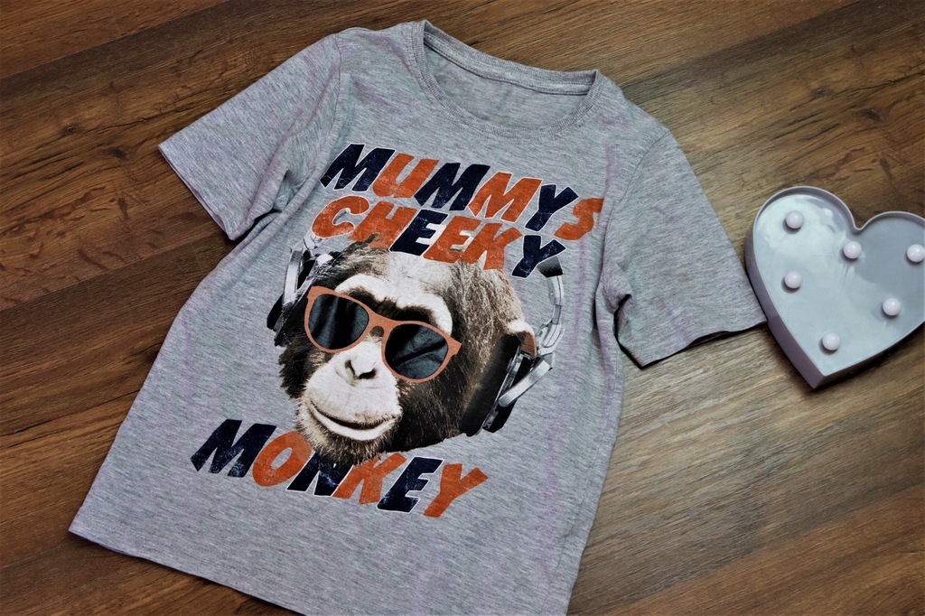 M&S MONKEY SZARA BLUZKA CHŁOPIĘCA T-SHIRT 122C