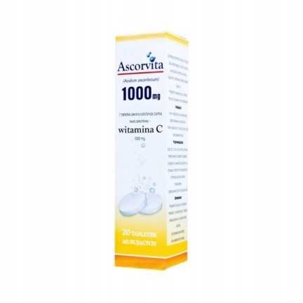 Ascorvita 1000 mg, 20 tabletek mus witamina C