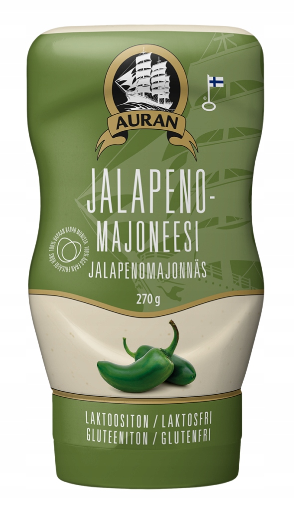 Auran | Majonez z Jalapeno | Lekko pikantny Majoneesi | Finlandia | 270 g