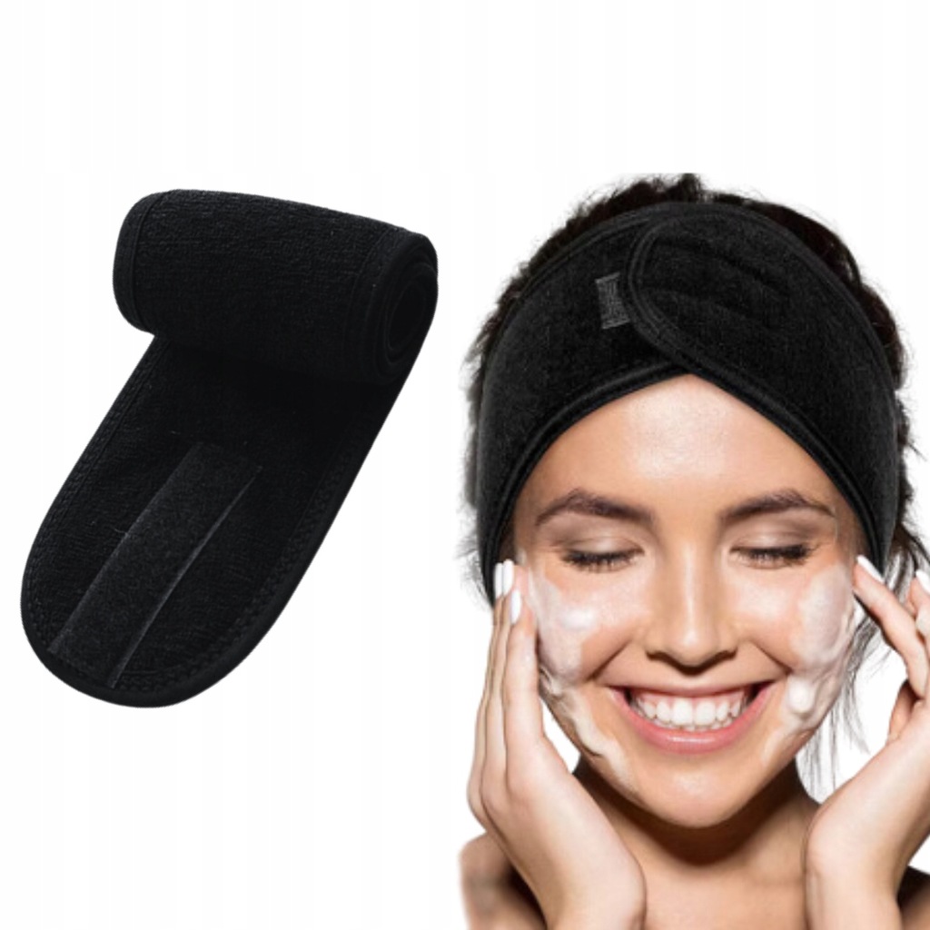 OPASKA KOSMETYCZNA DO WŁOSÓW NA RZEP CZARNA REGULOWANA