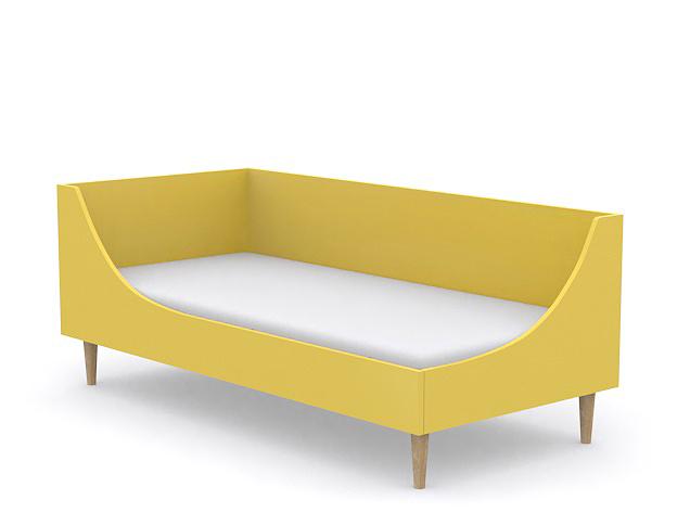 Łóżko Sofa z szufladą 90x200 - Żółty