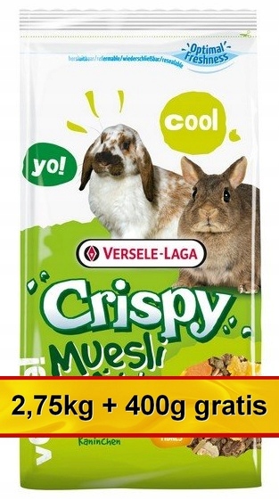 Versele-Laga Crispy Muesli Rabbit pokarm dla królika 3,15kg (2,75kg+400g gr