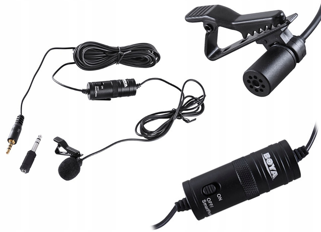 CZUŁY MIKROFON POJEMNOŚCIOWY KRAWATOWY Z KLIPSEM