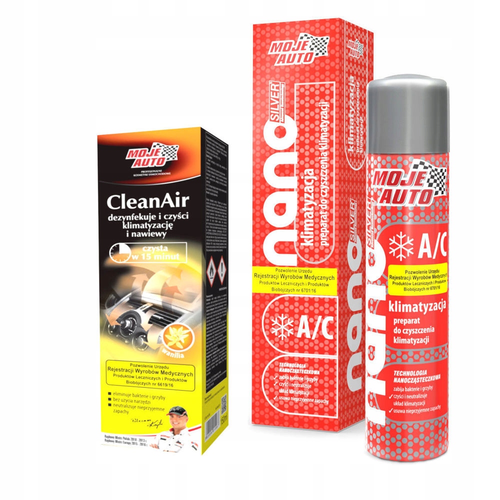 Zestaw kilma Moje Auto Nano silver+CleanAir 150