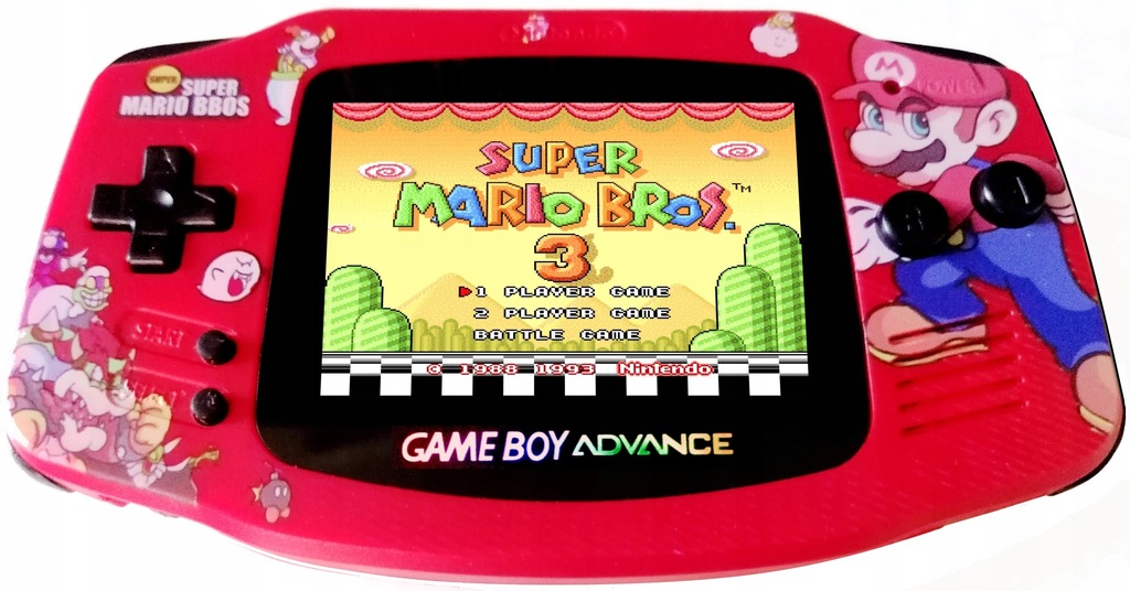 GAMEBOY ADVANCE SUPER MARIO BROS IPS V5 HD + Bateria Li-on Najnowszy model