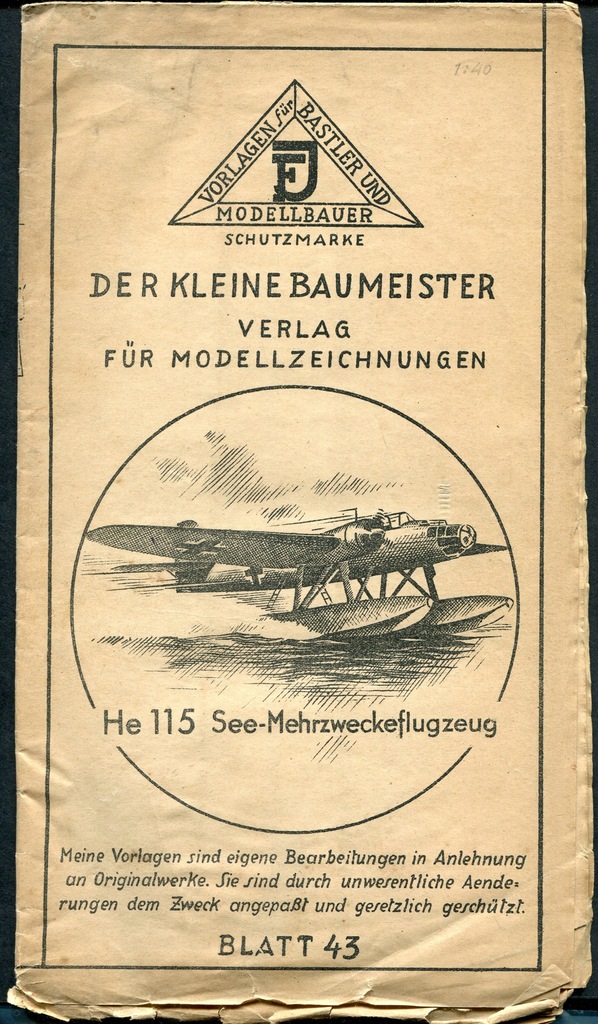 III Rzesza plan modelu samolotu He 115