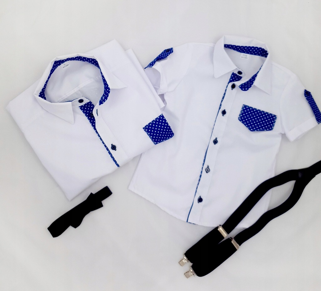 Koszule dla ojca i syna, białe- casual- L