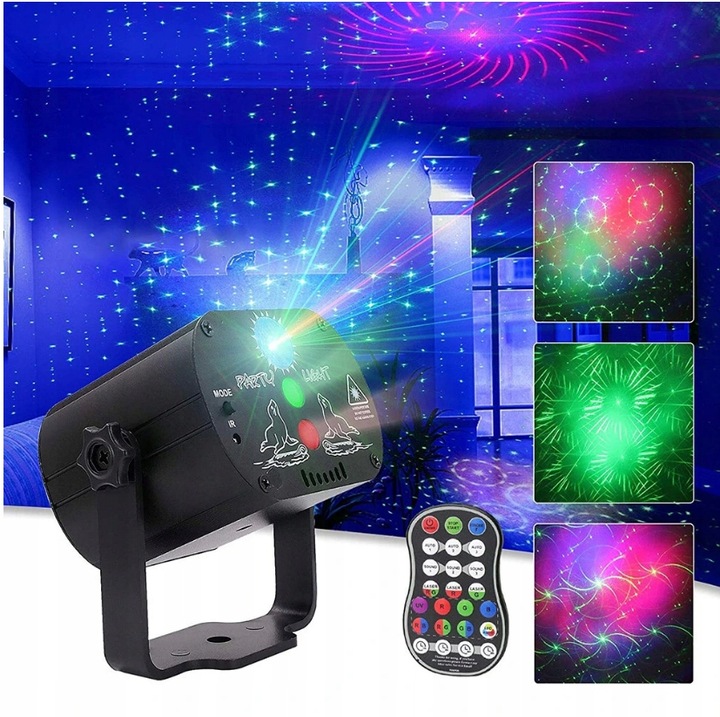 60 WZORÓW RGB DISCO LIGHT LAMPA LASEROWA RGB