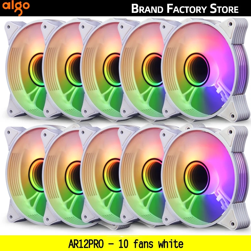 Aigo AR12PRO white 120mm rgb fan 4pin PWM Cooling fan 3pin5v Unlimited