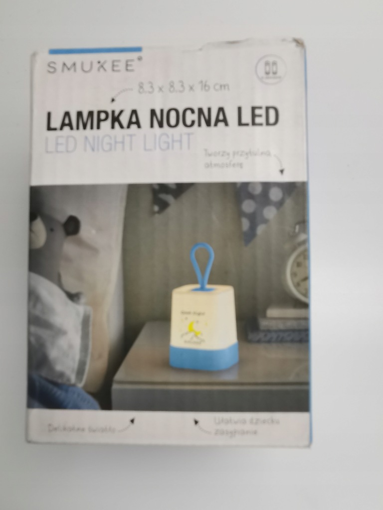 Lampka nocna pokój dziecka LED niebieska BCM